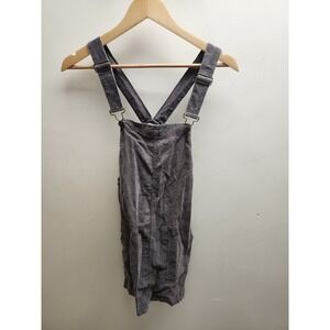 Sadie & Sage Corduroy Overall‎ Dress Earth Brown Lace Trim Casual Small
